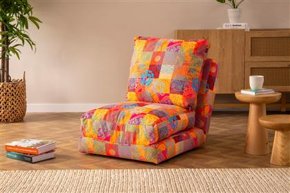 ΠΟΛΥΘΡΟΝΑ ΚΡΕΒΑΤΙ TAIDA 1 - SEATER - PATCHWORK 859FTN2319 (60X26X68) ΑΙΘΡΙΟ