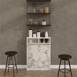 ΠΤΥΣΣΟΜΕΝΟ ΤΡΑΠΕΖΙ BRACKED - CARRARA MARBLE 793ELG3811 70X96X15 CM ΑΙΘΡΙΟ