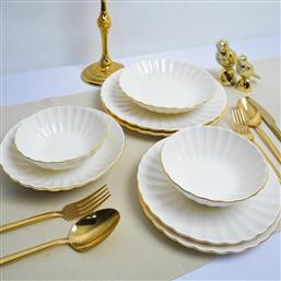 ΣΕΤ ΔΕΙΠΝΟΥ (24 ΤΕΜ.) ISIL 24 - WHITE, GOLD 858CMR1323 (25X25X2) ΑΙΘΡΙΟ