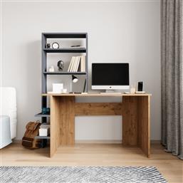 ΣΕΤ ΓΡΑΦΕΙΟ ΜΕ ΒΙΒΛΙΟΘΗΚΗ ADEN - OAK, ANTHRACITE 360ALE1301 120X150X55 CM ΑΙΘΡΙΟ