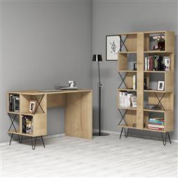 ΣΕΤ ΓΡΑΦΕΙΟ ΜΕ ΒΙΒΛΙΟΘΗΚΗ EXTRA - OAK 845HCT3829 120X78,8X60 CM ΑΙΘΡΙΟ
