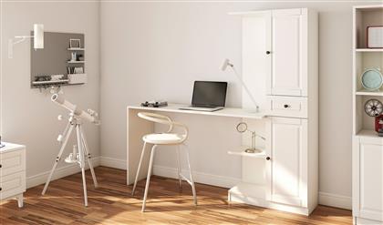 ΣΕΤ ΓΡΑΦΕΙΟ ΜΕ ΒΙΒΛΙΟΘΗΚΗ RB-021 167RAB1701 120X75X40 CM ΑΙΘΡΙΟ