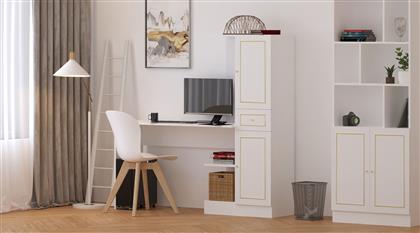 ΣΕΤ ΓΡΑΦΕΙΟ ΜΕ ΒΙΒΛΙΟΘΗΚΗ RB-087 167RAB1702 120X75X40 CM ΑΙΘΡΙΟ