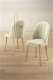 ΣΕΤ ΚΑΡΕΚΛΕΣ (2 ΤΕΜΑΧΙΑ) MARA - CREAM, GOLD 240CHR1739 44X90X42 CM ΑΙΘΡΙΟ