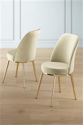 ΣΕΤ ΚΑΡΕΚΛΕΣ (2 ΤΕΜΑΧΙΑ) PEFA - CREAM, GOLD 240CHR1544 45X91X42 CM ΑΙΘΡΙΟ