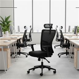 ΣΕΤ ΚΑΡΕΚΛΕΣ ΓΡΑΦΕΙΟΥ (2 ΤΕΜΑΧΙΑ) LUMBAR 126 - BLACK 926STR1113 61X126X68 CM ΑΙΘΡΙΟ