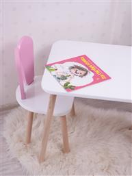 ΣΕΤ ΠΑΙΔΙΚΟ ΤΡΑΠΕΖΑΚΙ ΜΕ ΚΑΡΕΚΛΕΣ BUNNY ONE CHAIR SET - PINK, WHITE 517BMB1103 (50X60X45) ΑΙΘΡΙΟ