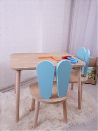 ΣΕΤ ΠΑΙΔΙΚΟ ΤΡΑΠΕΖΑΚΙ ΜΕ ΚΑΡΕΚΛΕΣ BUNNY TWO CHAIR SET - BABY BLUE, BROWN 517BMB1127 (50X60X45) ΑΙΘΡΙΟ