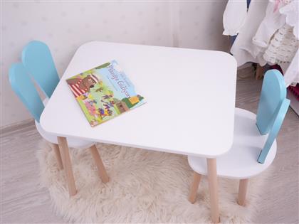 ΣΕΤ ΠΑΙΔΙΚΟ ΤΡΑΠΕΖΑΚΙ ΜΕ ΚΑΡΕΚΛΕΣ BUNNY TWO CHAIR SET - BABY BLUE, WHITE 517BMB1112 (50X60X45) ΑΙΘΡΙΟ