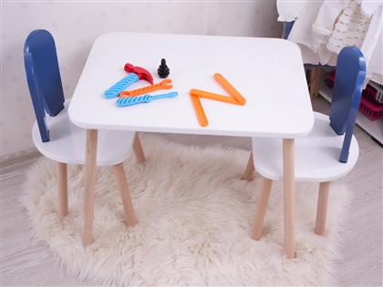 ΣΕΤ ΠΑΙΔΙΚΟ ΤΡΑΠΕΖΑΚΙ ΜΕ ΚΑΡΕΚΛΕΣ BUNNY TWO CHAIR SET - BLUE, WHITE 517BMB1115 (50X60X45) ΑΙΘΡΙΟ
