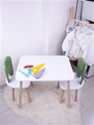 ΣΕΤ ΠΑΙΔΙΚΟ ΤΡΑΠΕΖΑΚΙ ΜΕ ΚΑΡΕΚΛΕΣ BUNNY TWO CHAIR SET - GREEN, WHITE 517BMB1117 (50X60X45) ΑΙΘΡΙΟ