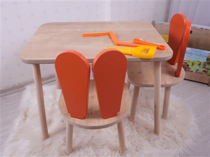 ΣΕΤ ΠΑΙΔΙΚΟ ΤΡΑΠΕΖΑΚΙ ΜΕ ΚΑΡΕΚΛΕΣ BUNNY TWO CHAIR SET - ORANGE, BROWN 517BMB1128 (50X60X45) ΑΙΘΡΙΟ