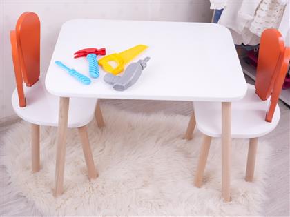 ΣΕΤ ΠΑΙΔΙΚΟ ΤΡΑΠΕΖΑΚΙ ΜΕ ΚΑΡΕΚΛΕΣ BUNNY TWO CHAIR SET - ORANGE, WHITE 517BMB1113 (50X60X45) ΑΙΘΡΙΟ