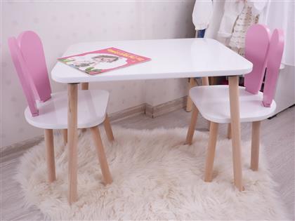 ΣΕΤ ΠΑΙΔΙΚΟ ΤΡΑΠΕΖΑΚΙ ΜΕ ΚΑΡΕΚΛΕΣ BUNNY TWO CHAIR SET - PINK, WHITE 517BMB1114 (50X60X45) ΑΙΘΡΙΟ