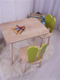 ΣΕΤ ΠΑΙΔΙΚΟ ΤΡΑΠΕΖΑΚΙ ΜΕ ΚΑΡΕΚΛΕΣ BUNNY TWO CHAIR SET - PISTACHIO GREEN, BROWN 517BMB1131 (50X60X45) ΑΙΘΡΙΟ