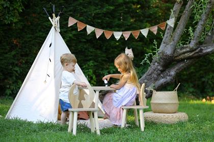 ΣΕΤ ΠΑΙΔΙΚΟ ΤΡΑΠΕΖΑΚΙ ΜΕ ΚΑΡΕΚΛΕΣ DEER TWO CHAIR SET - BROWN 517BMB1134 (50X60X45) ΑΙΘΡΙΟ