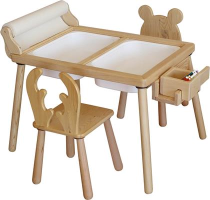 ΣΕΤ ΠΑΙΔΙΚΟ ΤΡΑΠΕΖΑΚΙ ΜΕ ΚΑΡΕΚΛΕΣ ROLL AND 2 CHAIRS - WHITE 109TRS1180 (53X52X74) ΑΙΘΡΙΟ