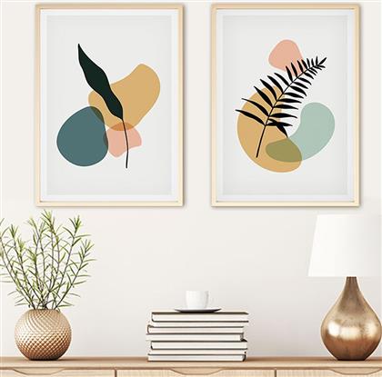 ΣΕΤ ΠΙΝΑΚΕΣ MDF ΜΕ ΚΟΡΝΙΖΑ (2 ΤΕΜΑΧΙΑ) HUHU124 - 70 X 50 693BSE1210 50X70 CM ΑΙΘΡΙΟ