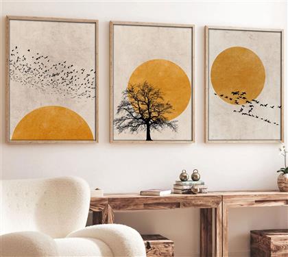 ΣΕΤ ΠΙΝΑΚΕΣ MDF ΜΕ ΚΟΡΝΙΖΑ (3 ΤΕΜΑΧΙΑ) HUHU147 - 30 X 40 693BSE1308 30X40 CM ΑΙΘΡΙΟ