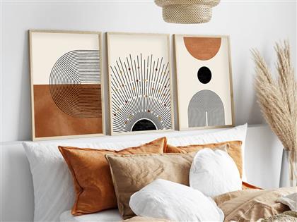 ΣΕΤ ΠΙΝΑΚΕΣ MDF ΜΕ ΚΟΡΝΙΖΑ (3 ΤΕΜΑΧΙΑ) HUHU198 - 50 X 35 693BSE1464 35X50 CM ΑΙΘΡΙΟ