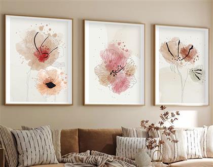 ΣΕΤ ΠΙΝΑΚΕΣ MDF ΜΕ ΚΟΡΝΙΖΑ (3 ΤΕΜΑΧΙΑ) HUHU205 - 50 X 35 693BSE1501 35X50 CM ΑΙΘΡΙΟ