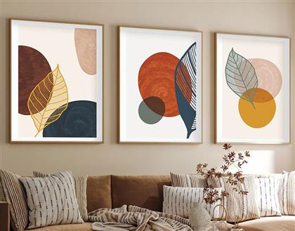 ΣΕΤ ΠΙΝΑΚΕΣ MDF ΜΕ ΚΟΡΝΙΖΑ (3 ΤΕΜΑΧΙΑ) HUHU209 - 50 X 35 693BSE1517 35X50 CM ΑΙΘΡΙΟ