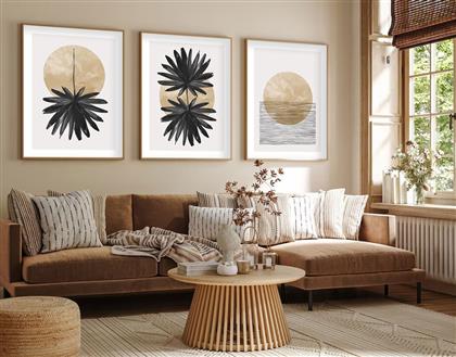 ΣΕΤ ΠΙΝΑΚΕΣ MDF ΜΕ ΚΟΡΝΙΖΑ (3 ΤΕΜΑΧΙΑ) HUHU210 - 30 X 40 693BSE1524 30X40 CM ΑΙΘΡΙΟ