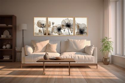 ΣΕΤ ΠΙΝΑΚΕΣ MDF ΜΕ ΚΟΡΝΙΖΑ (3 ΤΕΜΑΧΙΑ) HUHU305 - 50 X 140 693BSE4061 50X35 CM ΑΙΘΡΙΟ