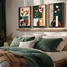 ΣΕΤ ΠΙΝΑΚΕΣ MDF ΜΕ ΚΟΡΝΙΖΑ (3 ΤΕΜΑΧΙΑ) HUM117 856EVL1642 50X70X3,5 CM ΑΙΘΡΙΟ