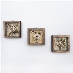 ΣΕΤ ΠΙΝΑΚΕΣ MDF ΜΕ ΚΟΡΝΙΖΑ (3 ΤΕΜΑΧΙΑ) UKZM002 836EVL4620 15X15 CM ΑΙΘΡΙΟ