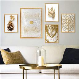 ΣΕΤ ΠΙΝΑΚΕΣ MDF ΜΕ ΚΟΡΝΙΖΑ (5 ΤΕΜΑΧΙΑ) SET-130 364LUL1192 24X29 CM ΑΙΘΡΙΟ