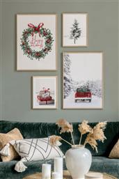 ΣΕΤ ΠΙΝΑΚΕΣ ΜΕ ΚΟΡΝΙΖΑ (4 ΤΕΜΑΧΙΑ) NWYEARMDL4 879DKT1215 33X48 CM ΑΙΘΡΙΟ