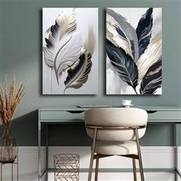 ΣΕΤ ΠΙΝΑΚΕΣ ΣΕ ΚΑΜΒΑ (2 ΤΕΜΑΧΙΑ) 2P4570GSC-016 895FNA1116 45X70 CM ΑΙΘΡΙΟ