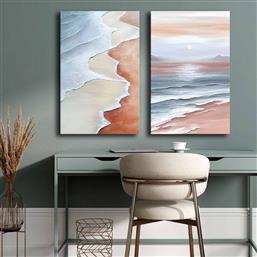 ΣΕΤ ΠΙΝΑΚΕΣ ΣΕ ΚΑΜΒΑ (2 ΤΕΜΑΧΙΑ) 2P4570GSC-018 895FNA1118 45X70 CM ΑΙΘΡΙΟ