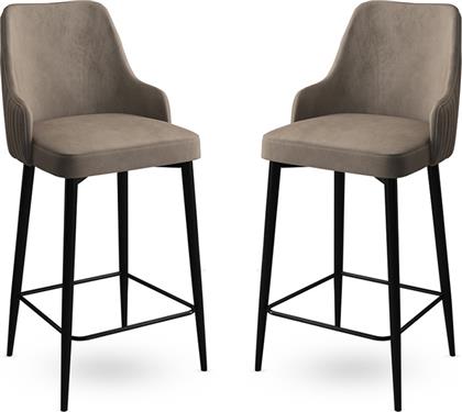 ΣΕΤ ΣΚΑΜΠΟ ΜΠΑΡ (2 ΤΕΜΑΧΙΑ) ENOX - CAPPUCCINO, BLACK 240CHR1301 45X105X43 CM ΑΙΘΡΙΟ