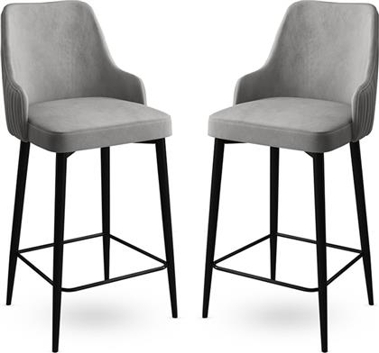 ΣΕΤ ΣΚΑΜΠΟ ΜΠΑΡ (2 ΤΕΜΑΧΙΑ) ENOX - GREY, BLACK 240CHR1302 45X105X43 CM ΑΙΘΡΙΟ