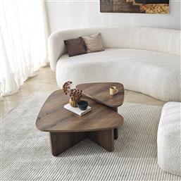 ΣΕΤ ΤΡΑΠΕΖΑΚΙΑ ΣΑΛΟΝΙΟΥ BALLARE SET - WALNUT 552NOS2573 90X35X60 CM ΑΙΘΡΙΟ