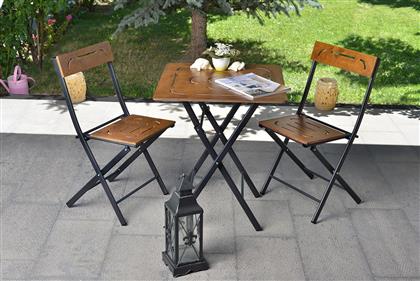 ΣΕΤ ΤΡΑΠΕΖΙ ΚΑΙ ΚΑΡΕΚΛΕΣ ΚΗΠΟΥ (3 ΤΕΜΑΧΙΑ) BISTRO SET 3 379VLV1503 (60X73X60) ΑΙΘΡΙΟ