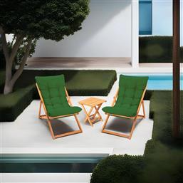ΣΕΤ ΤΡΑΠΕΖΙ ΚΑΙ ΚΑΡΕΚΛΕΣ ΚΗΠΟΥ (3 ΤΕΜΑΧΙΑ) MY005 - GREEN 644MYD1136 (40X40X40) ΑΙΘΡΙΟ