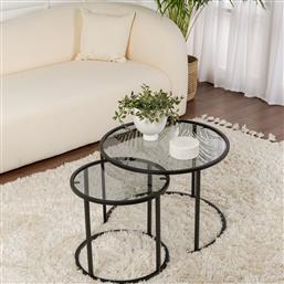 ΣΕΤ ΤΡΑΠΕΖΙ ΣΑΛΟΝΙΟΥ AURUM - 60, 42 - BLACK, GREY 857NRD1108 (15X39X15) ΑΙΘΡΙΟ