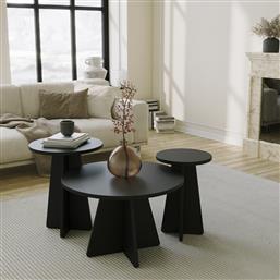 ΣΕΤ ΤΡΑΠΕΖΙ ΣΑΛΟΝΙΟΥ MUSHROOM 3 - BLACK 552NOS2474 (60X40X60) ΑΙΘΡΙΟ