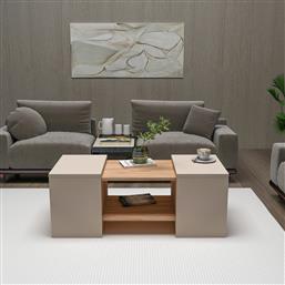 ΣΕΤ ΤΡΑΠΕΖΙ ΣΑΛΟΝΙΟΥ SARTOS - ATLANTIC PINE, BEIGE 550ARN3462 (100X37X40) ΑΙΘΡΙΟ
