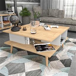 ΤΡΑΠΕΖΑΚΙ ΣΑΛΟΝΙΟΥ AKYA - OAK, WHITE 322RTC1207 89X44X89 CM ΑΙΘΡΙΟ