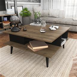 ΤΡΑΠΕΖΑΚΙ ΣΑΛΟΝΙΟΥ AKYA - WALNUT, BLACK 322RTC1208 89X44X89 CM ΑΙΘΡΙΟ