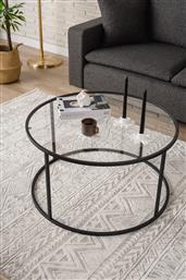 ΤΡΑΠΕΖΑΚΙ ΣΑΛΟΝΙΟΥ BERLIN - BLACK 706CLN1135 80X43X80 CM ΑΙΘΡΙΟ