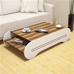 ΤΡΑΠΕΖΑΚΙ ΣΑΛΟΝΙΟΥ COOL - WALNUT, WHITE 845HCT2805 120X30X63,6 CM ΑΙΘΡΙΟ