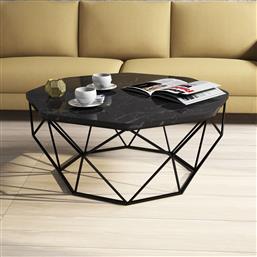 ΤΡΑΠΕΖΑΚΙ ΣΑΛΟΝΙΟΥ DIAMOND - BLACK MARBLE 845HCT2859 90X38X90 CM ΑΙΘΡΙΟ