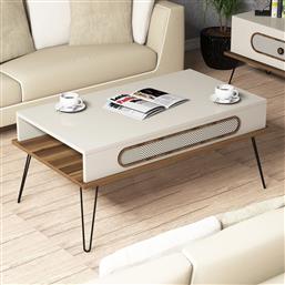 ΤΡΑΠΕΖΑΚΙ ΣΑΛΟΝΙΟΥ EKOL - CREAM 845HCT2816 105X45,8X56 CM ΑΙΘΡΙΟ