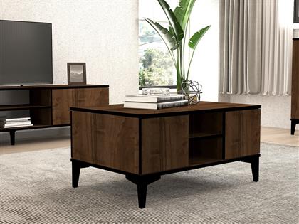 ΤΡΑΠΕΖΑΚΙ ΣΑΛΟΝΙΟΥ GEDIZ - WALNUT, BLACK 835PUQ6229 90X45X60 CM ΑΙΘΡΙΟ