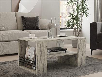 ΤΡΑΠΕΖΑΚΙ ΣΑΛΟΝΙΟΥ IRIS - FREESIA MARBLE 495SSE2112 80X40X50 CM ΑΙΘΡΙΟ